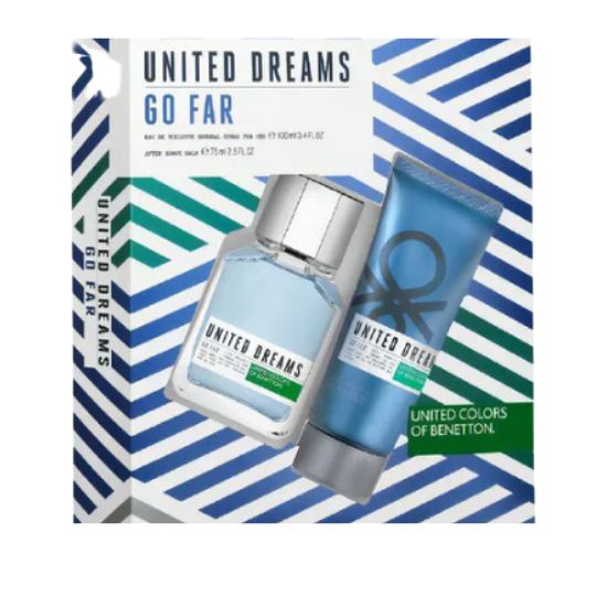 Estuche Benetton Go Far 100ml + AfterShave Balm 75ml HOMBRE